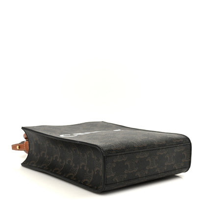 Celine Triomphe Canvas Calfskin Mini Vertical Cabas Tan 4 of 9