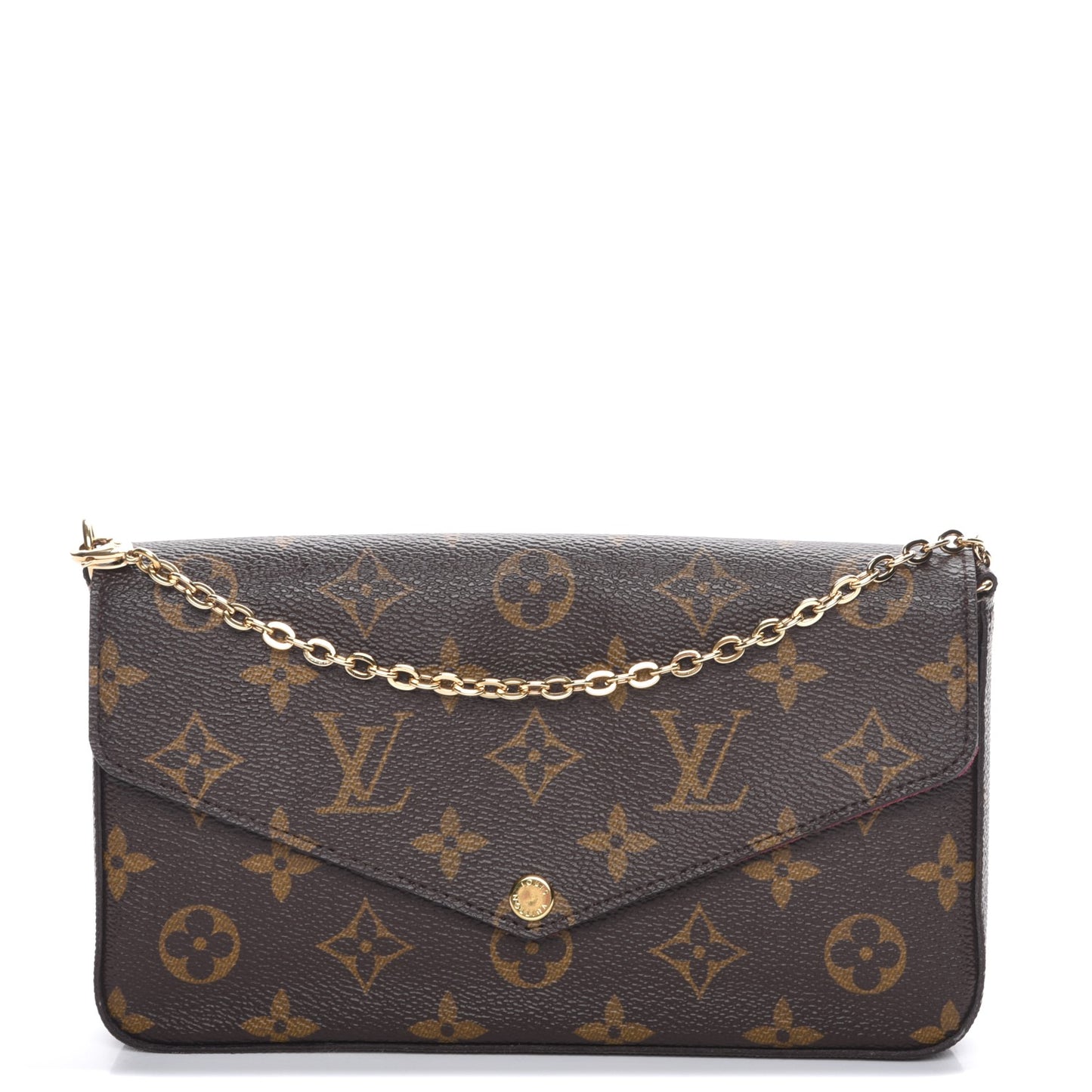 Monogram Pochette Felicie Chain Wallet Fuchsia