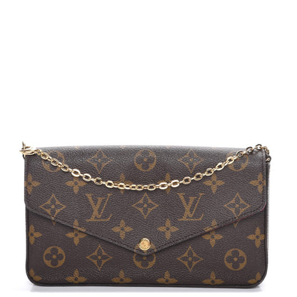 Louis Vuitton Monogram Pochette Felicie Chain Wallet Fuchsia 1 of 10
