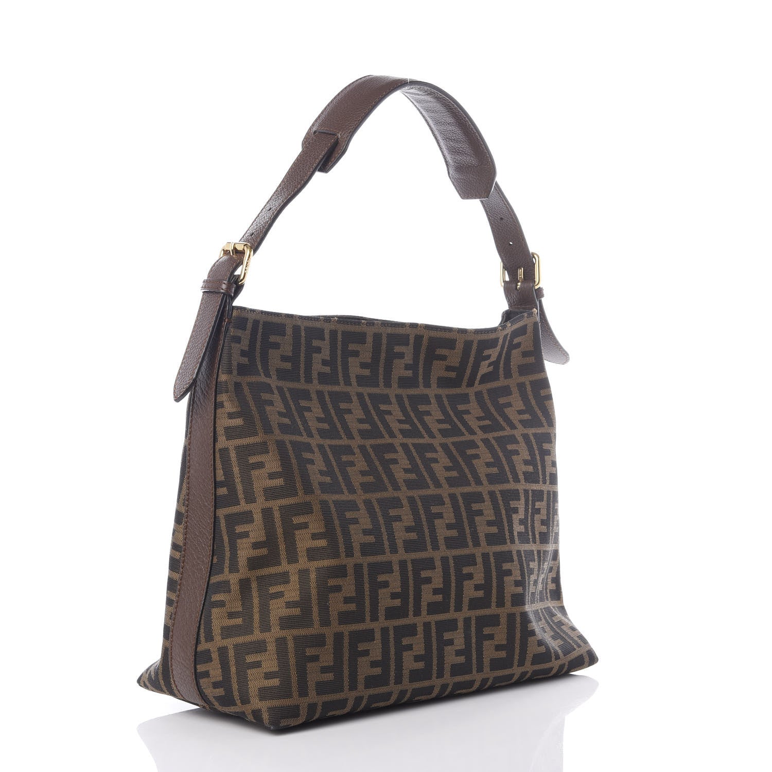 Fendi Zucca Vitello Artic Small Hobo Tobacco Castagna 2 of 10