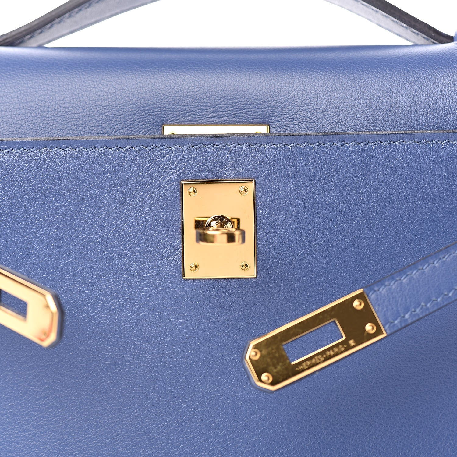 Hermes Swift Kelly Pochette Clutch Bleu Brighton 11 of 31