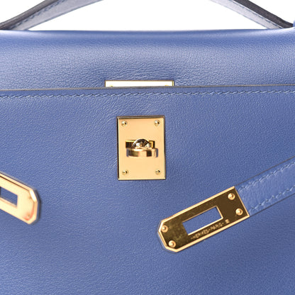 Hermes Swift Kelly Pochette Clutch Bleu Brighton 11 of 31