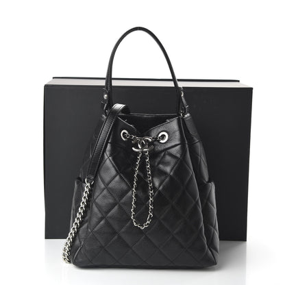 Chanel Caviar Quilted Small Chain Bucket Bag Black 11 of 11