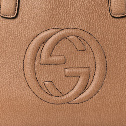 Gucci Dollar Calfskin Large Soho Top Handle Satchel Camelia 9 of 11