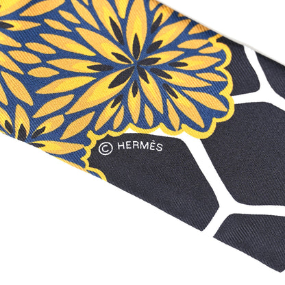 Hermes Silk Three Graces Twilly Black Gold Taupe 3 of 4