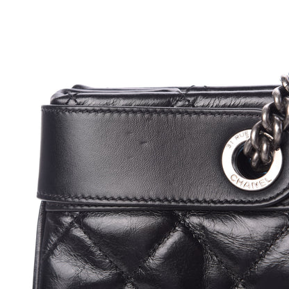 Chanel Glazed Calfskin Quilted Shopping Tote Black 11 of 12