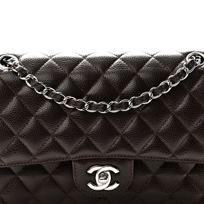 Chanel Caviar Quilted Medium Double Flap Brown 8 of 10
