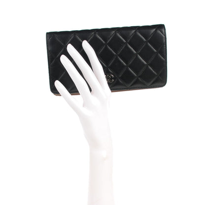 Chanel Lambskin Quilted Yen Wallet Black 2 of 9