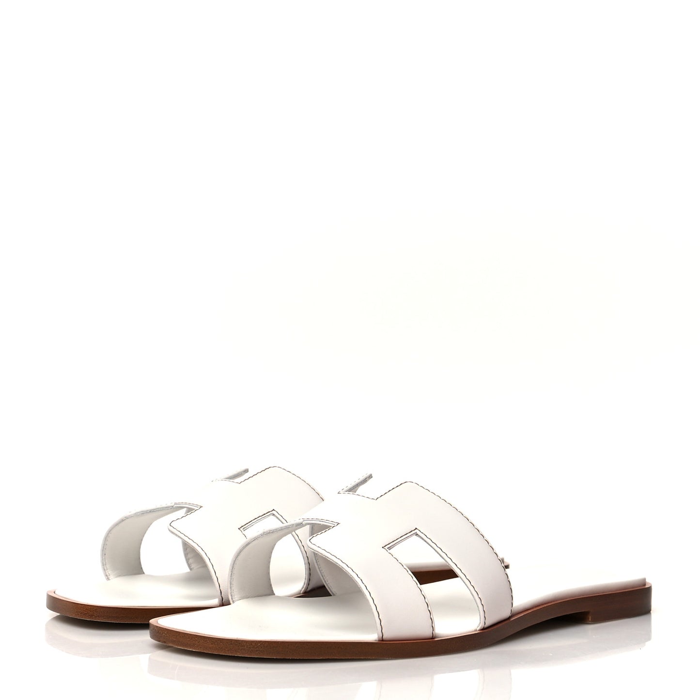 Box Calfskin Oran Sandals 40 White