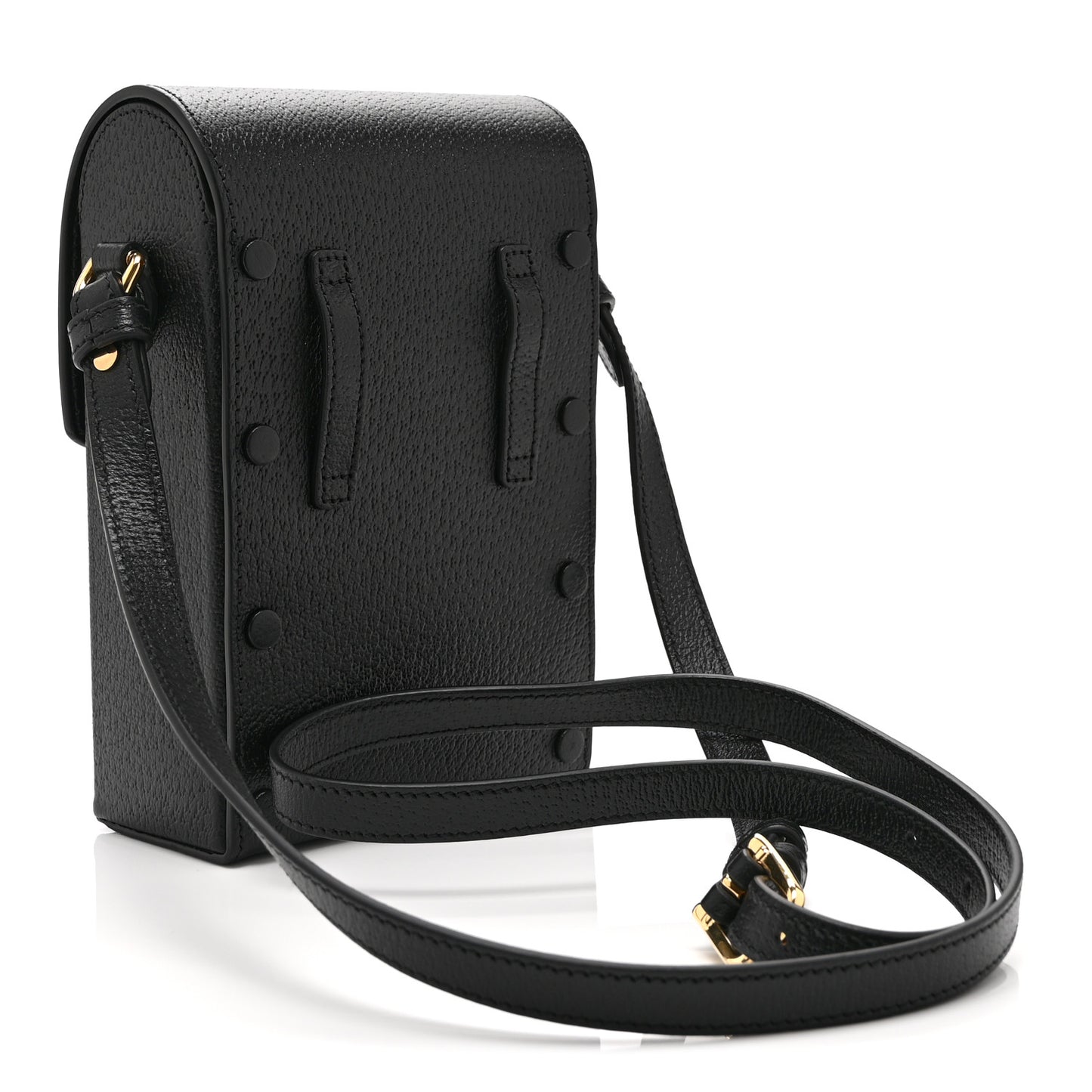 Dollar Calfskin Vertical Horsebit 1955 Crossbody Bag Black