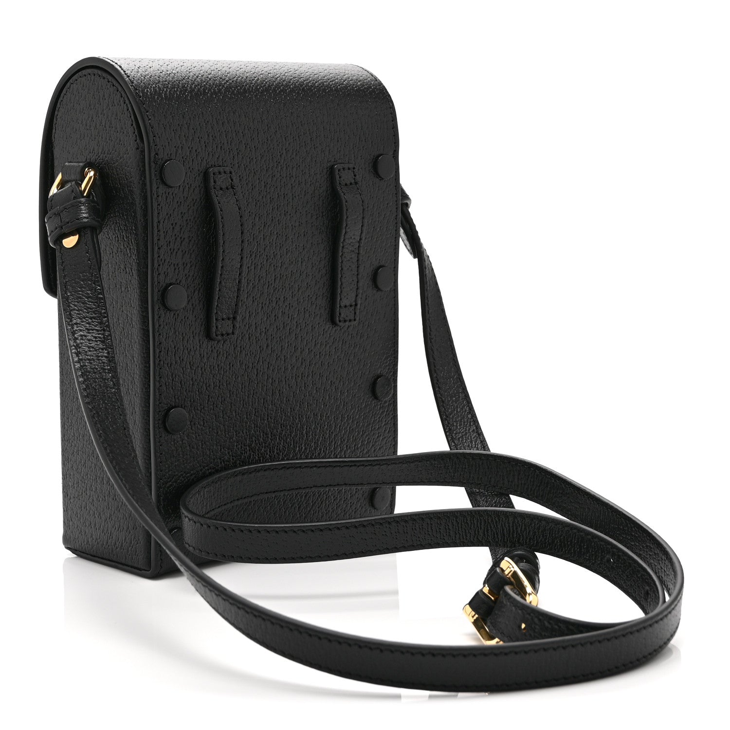 Gucci Dollar Calfskin Vertical Horsebit 1955 Crossbody Bag Black 3 of 10