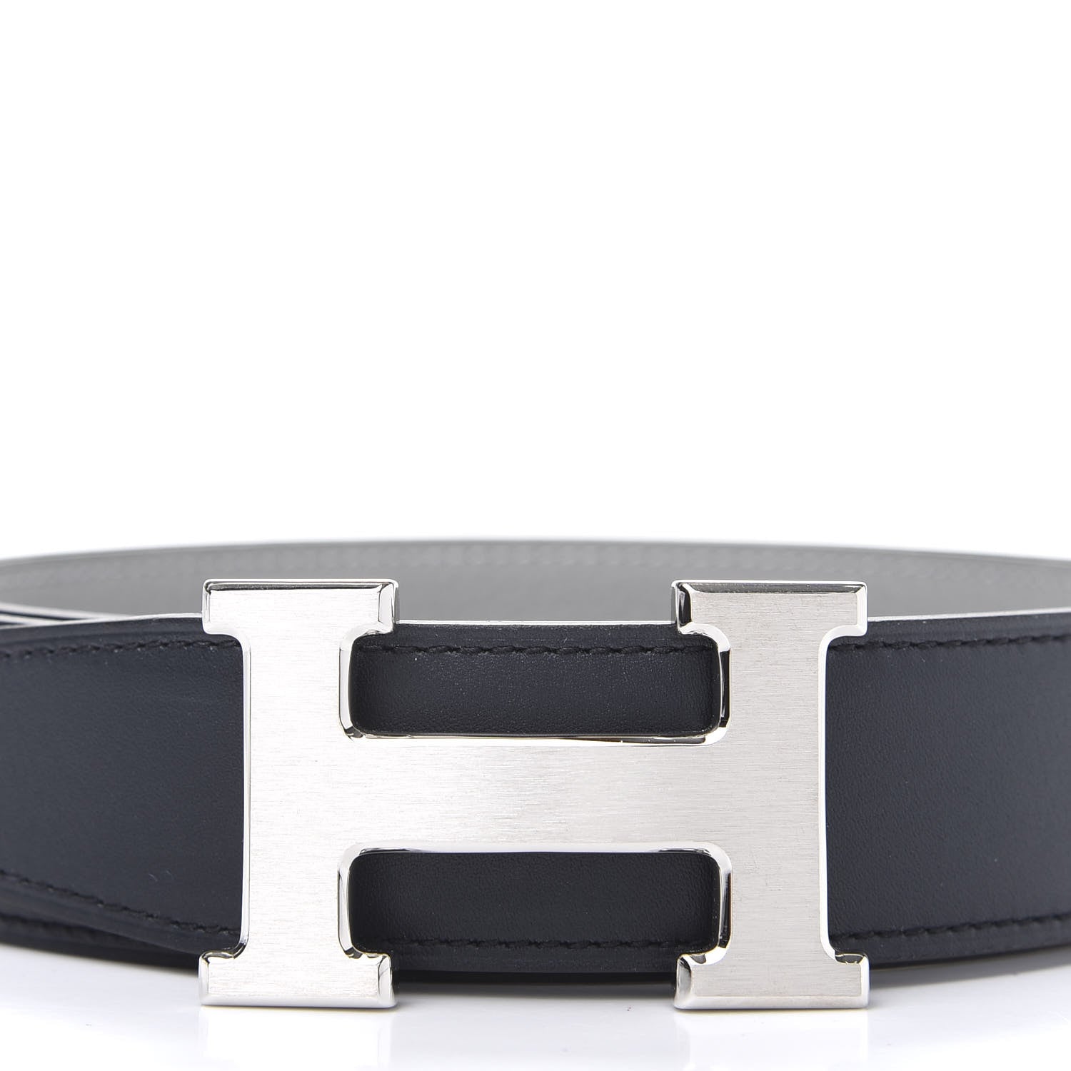 Hermes Swift Togo 32mm H Belt 80 Black Gris Perle 3 of 7