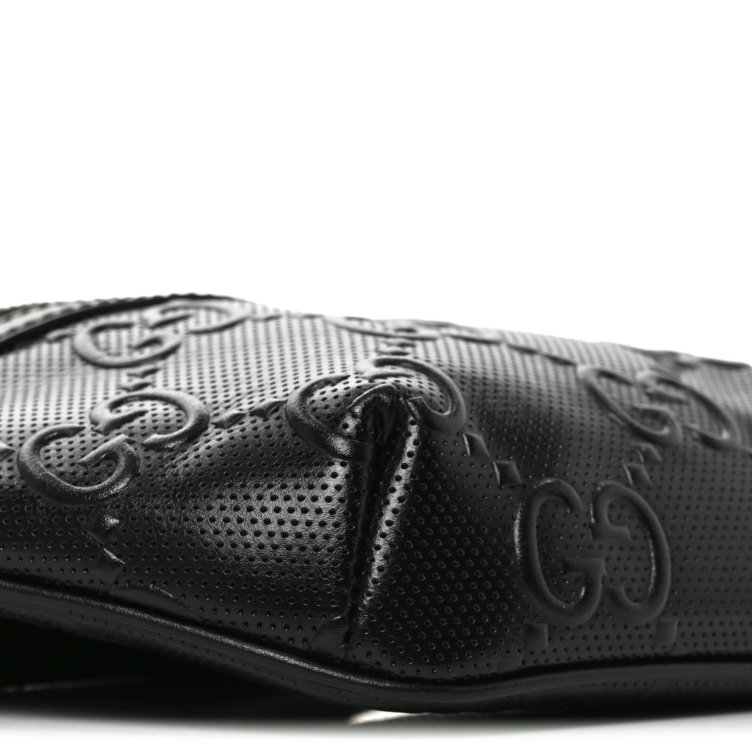 Gucci Calfskin GG Tennis Embossed Belt Bag Black 9 of 10