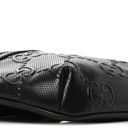 Gucci Calfskin GG Tennis Embossed Belt Bag Black 9 of 10