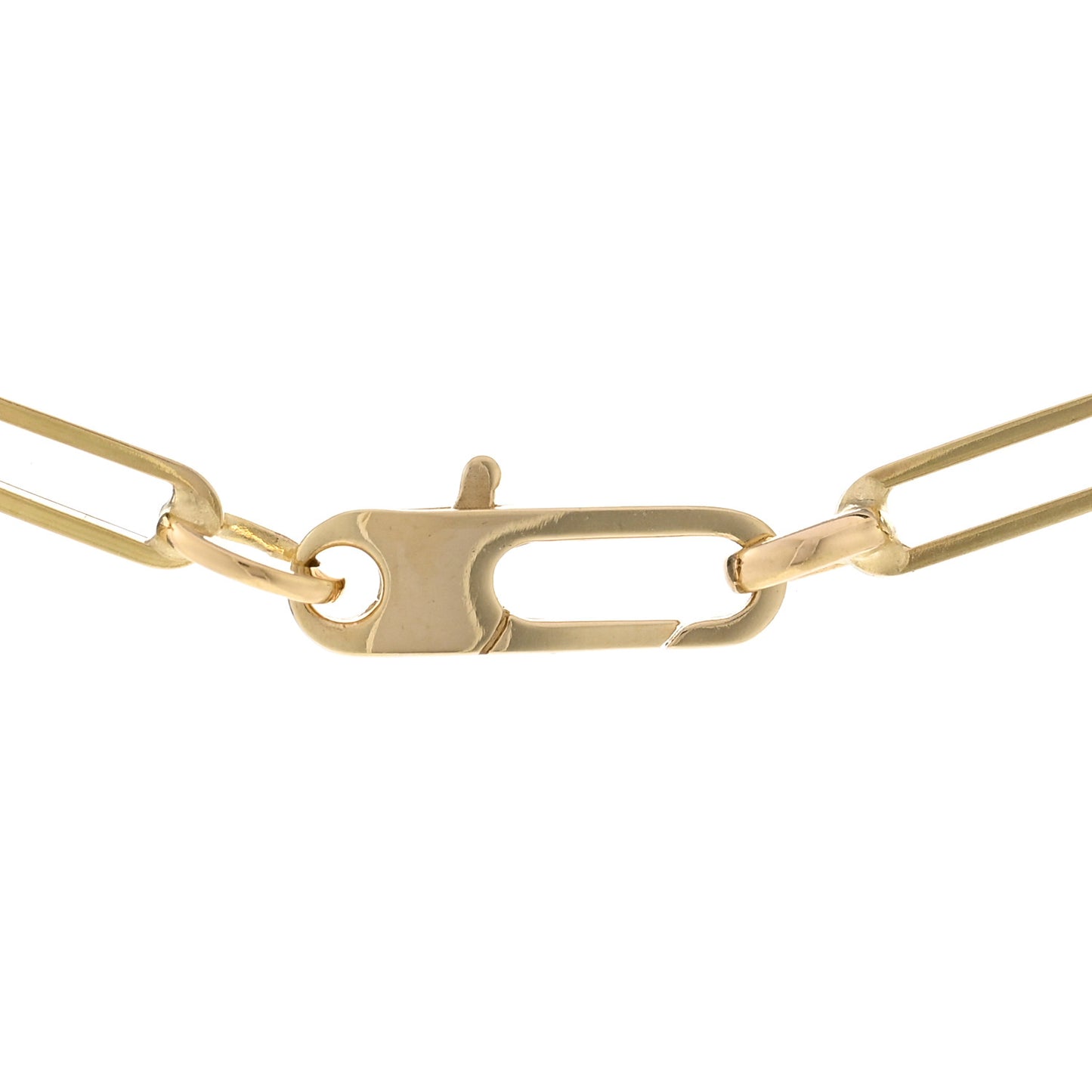 18K Yellow Gold Paper Clip Link Necklace