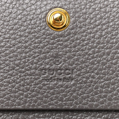 Gucci Grainy Calfskin Zumi Chain Card Case Wallet Dusty Grey 7 of 7