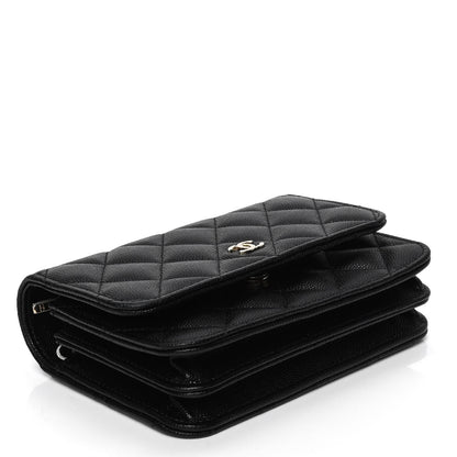 Chanel Caviar Quilted Mini Wallet On Chain WOC Black 3 of 4