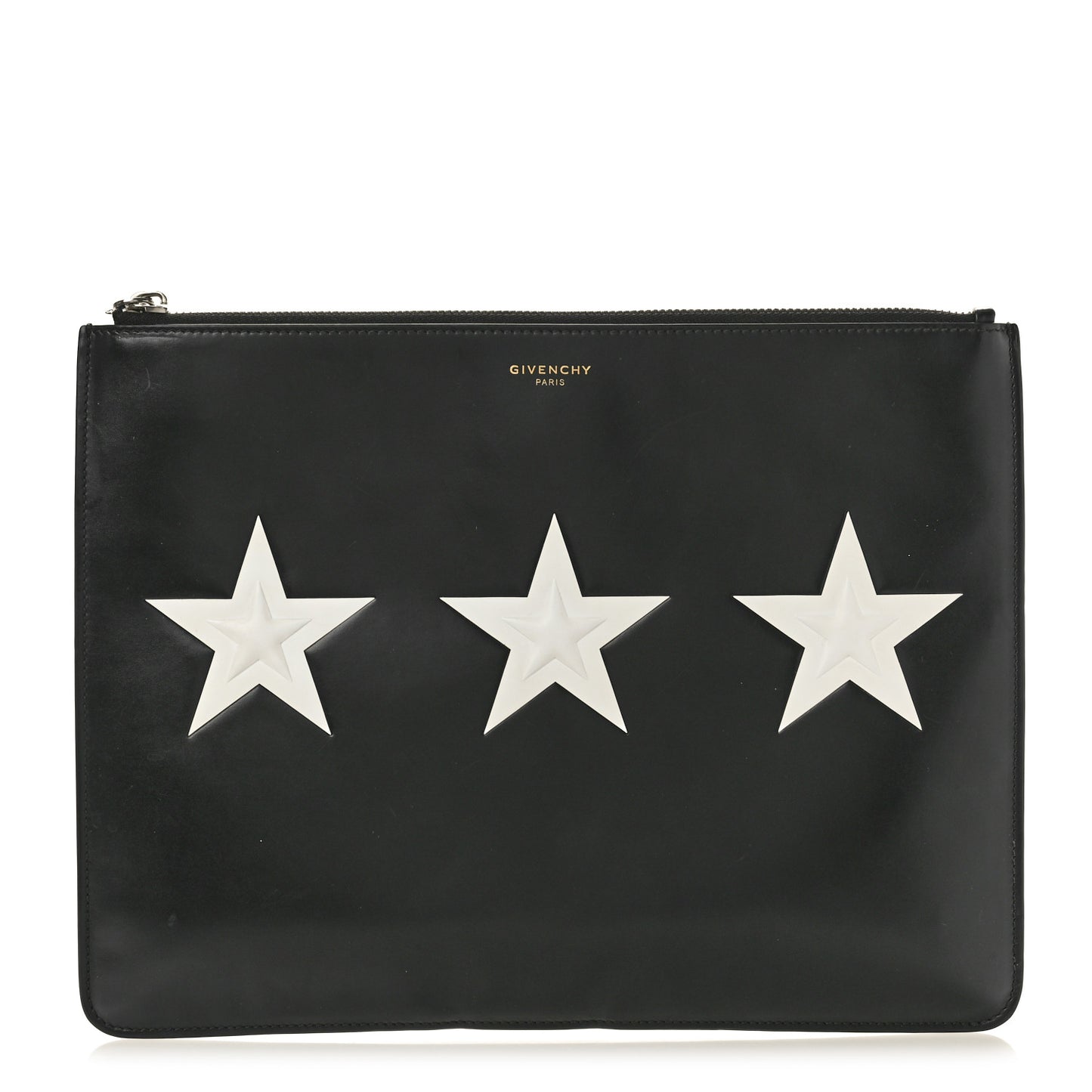 Smooth Calfskin Large Star Pouch Black