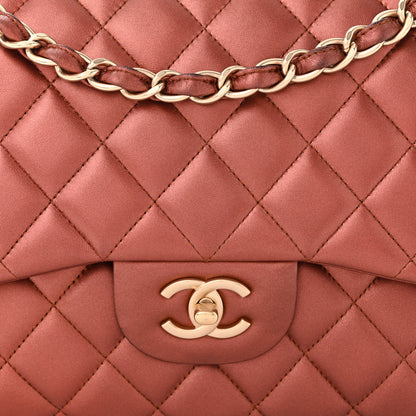 Chanel Metallic Lambskin Quilted Jumbo Double Flap Copper 8 of 12