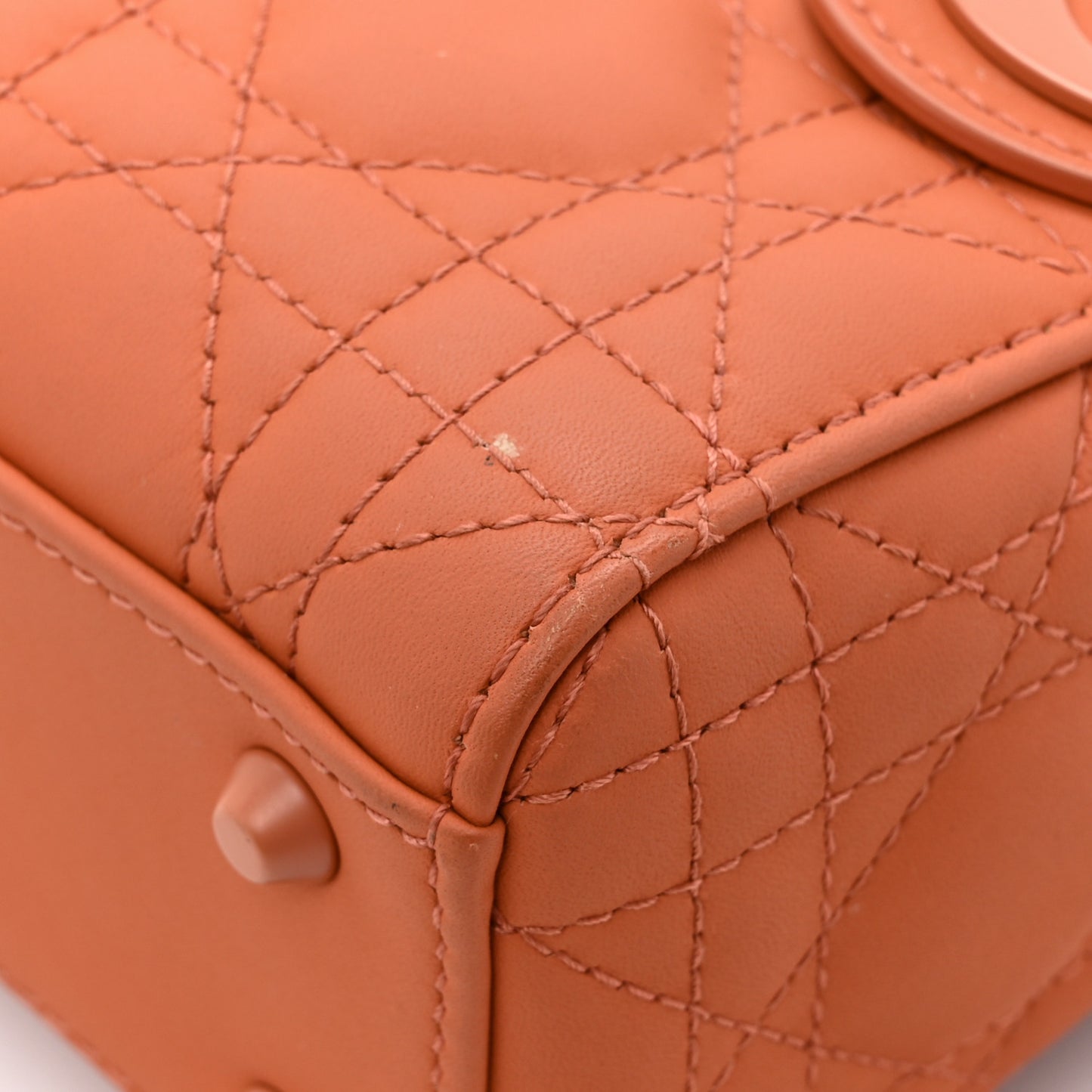 Ultra Matte Calfskin Cannage Mini Lady Dior Indian Red