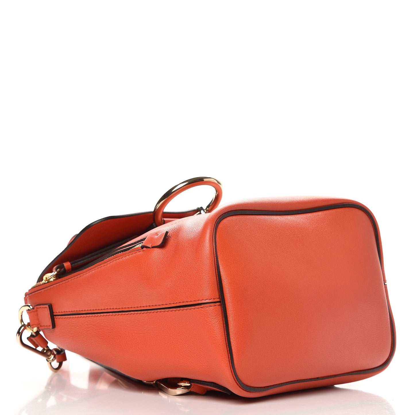 Suede Calfskin Small Faye Backpack Sepia Red