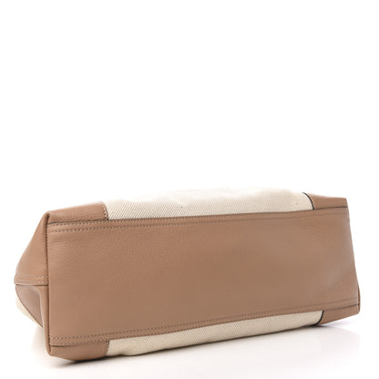 Gucci Linen Canvas Pebbled Calfskin Medium Soho Chain Shoulder Bag White Camelia 4 of 10