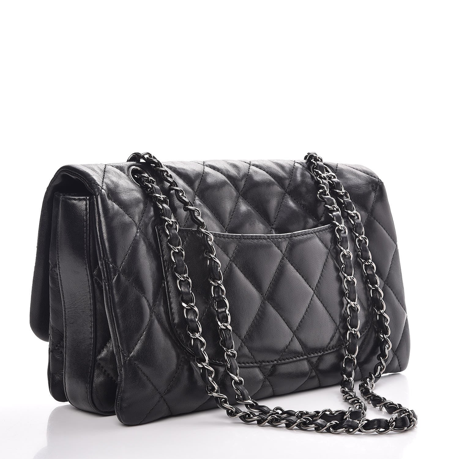 Chanel Lambskin Quilted Large 3 Flap Black 4 of 9