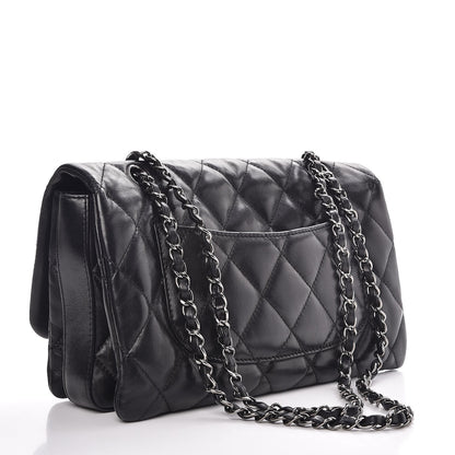 Chanel Lambskin Quilted Large 3 Flap Black 4 of 9