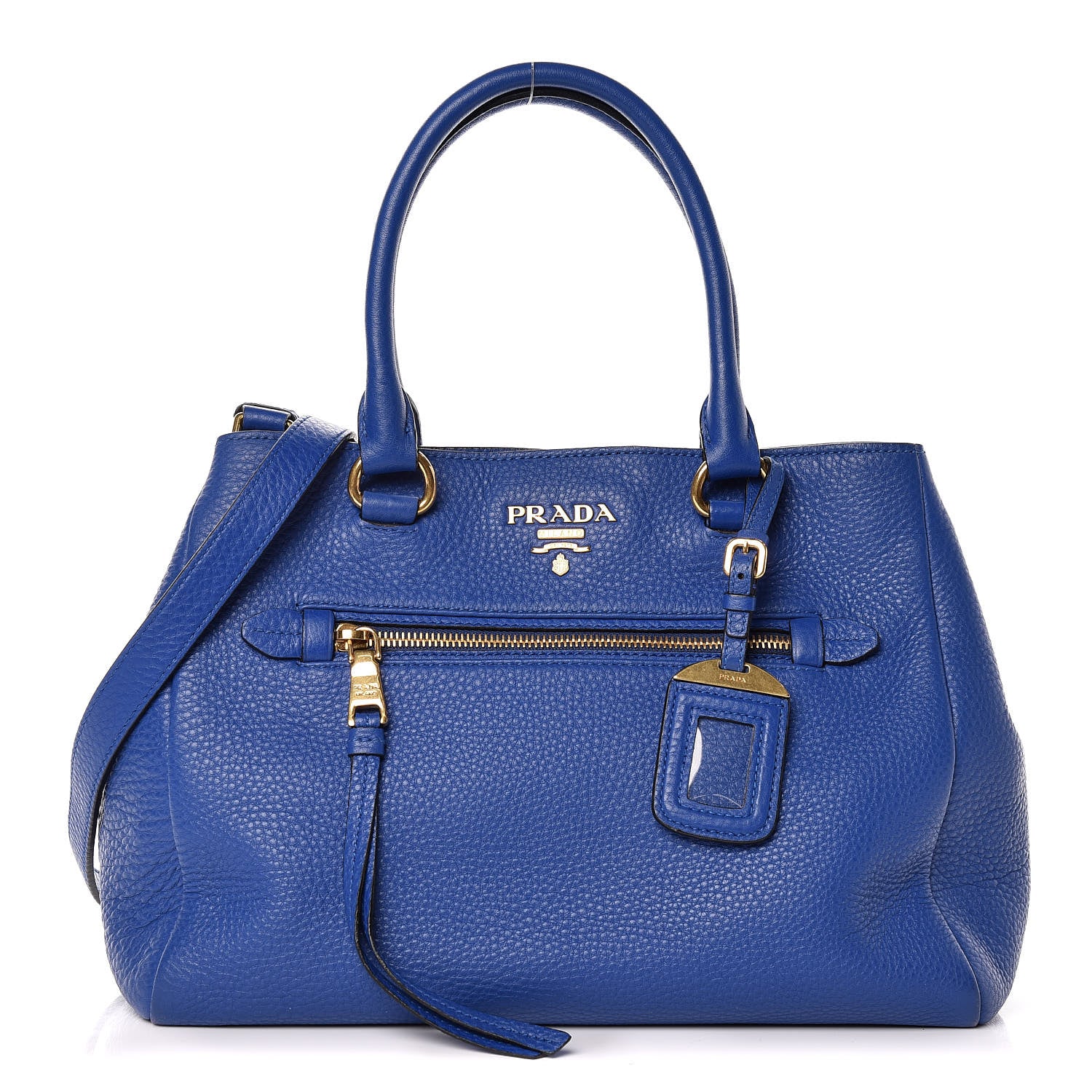 Prada Vitello Daino Shopping Tote Azzurro 1 of 9