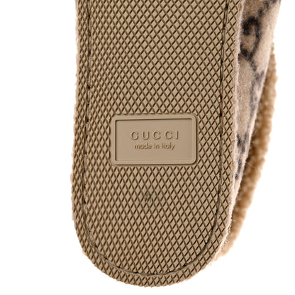 Gucci Covered Wool GG Monogram Womens Fria Horsebit Ankle Boots 41 Beige Ebony Butterscotch 7 of 8