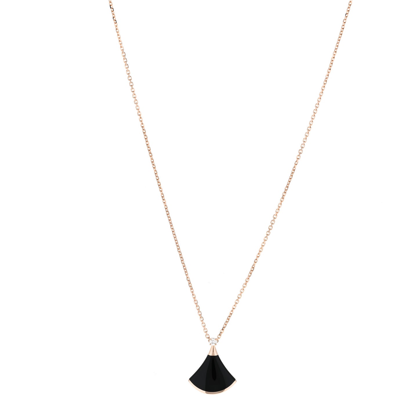 18K Rose Gold Diamond Black Onyx Divas' Dream Pendant Necklace