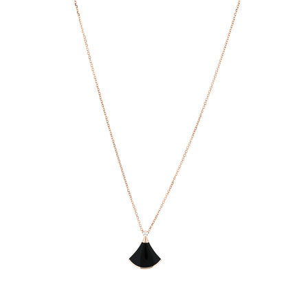 Bulgari 18K Rose Gold Diamond Black Onyx Divas' Dream Pendant Necklace 1 of 6