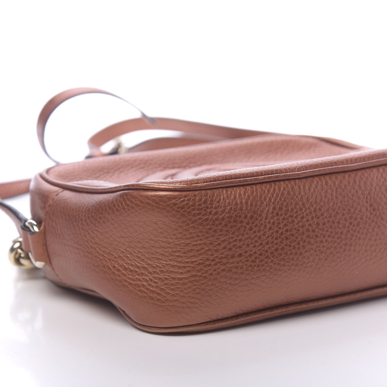 Gucci Metallic Pebbled Calfskin Small Soho Disco Bag Burnt Orange 10 of 11