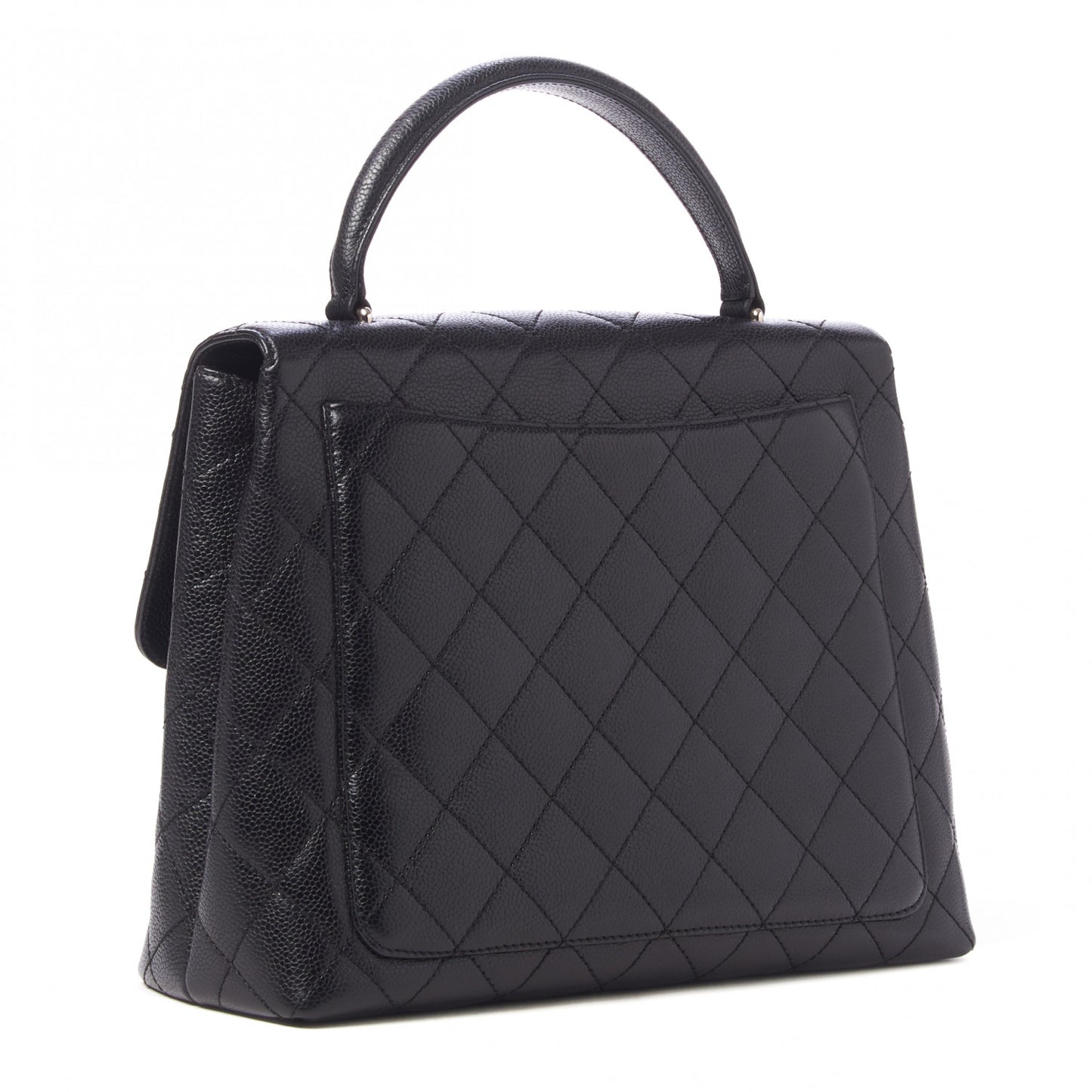 Caviar Quilted Jumbo Kelly Flap Black