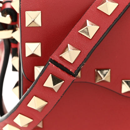 Valentino Garavani Vitello Small Rockstud Flap Saddle Bag Red 11 of 12