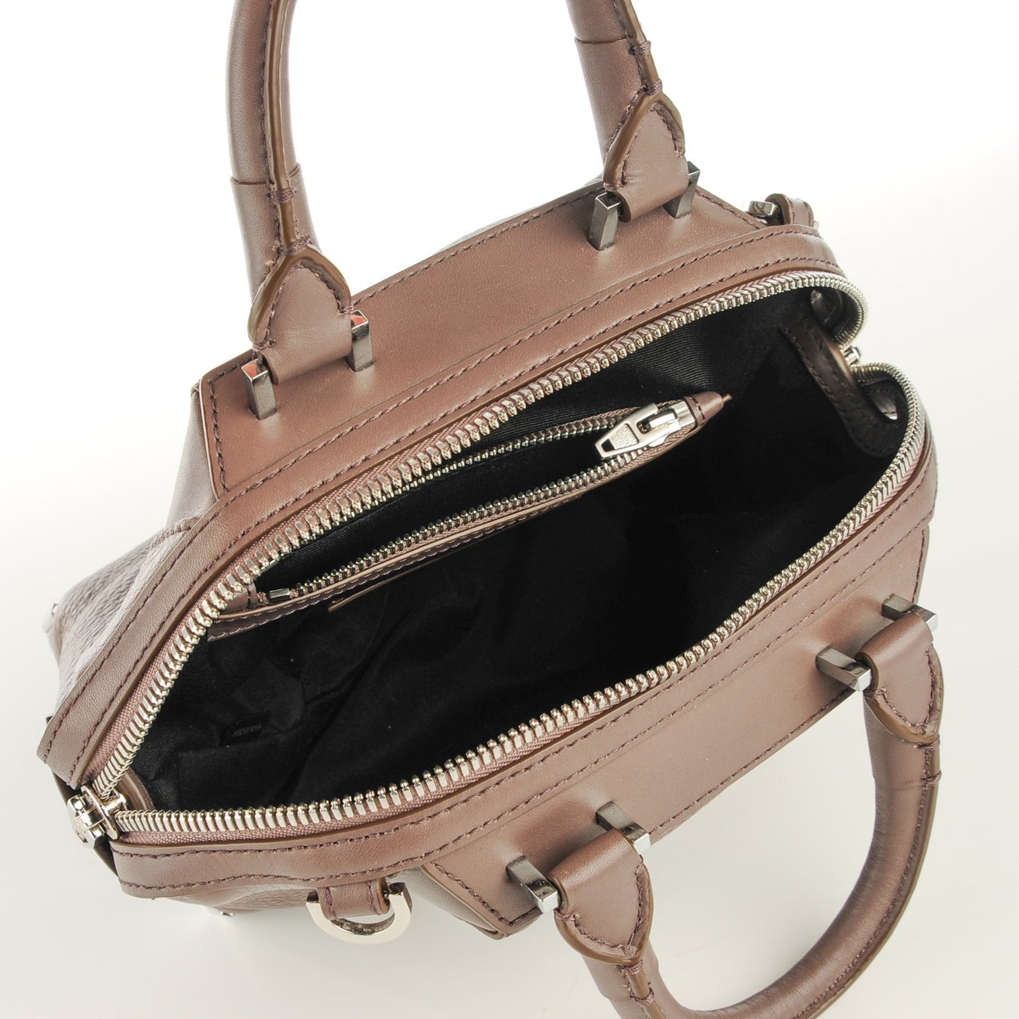 Pebbled Calfskin Mini Emile Taupe Silver Hardware
