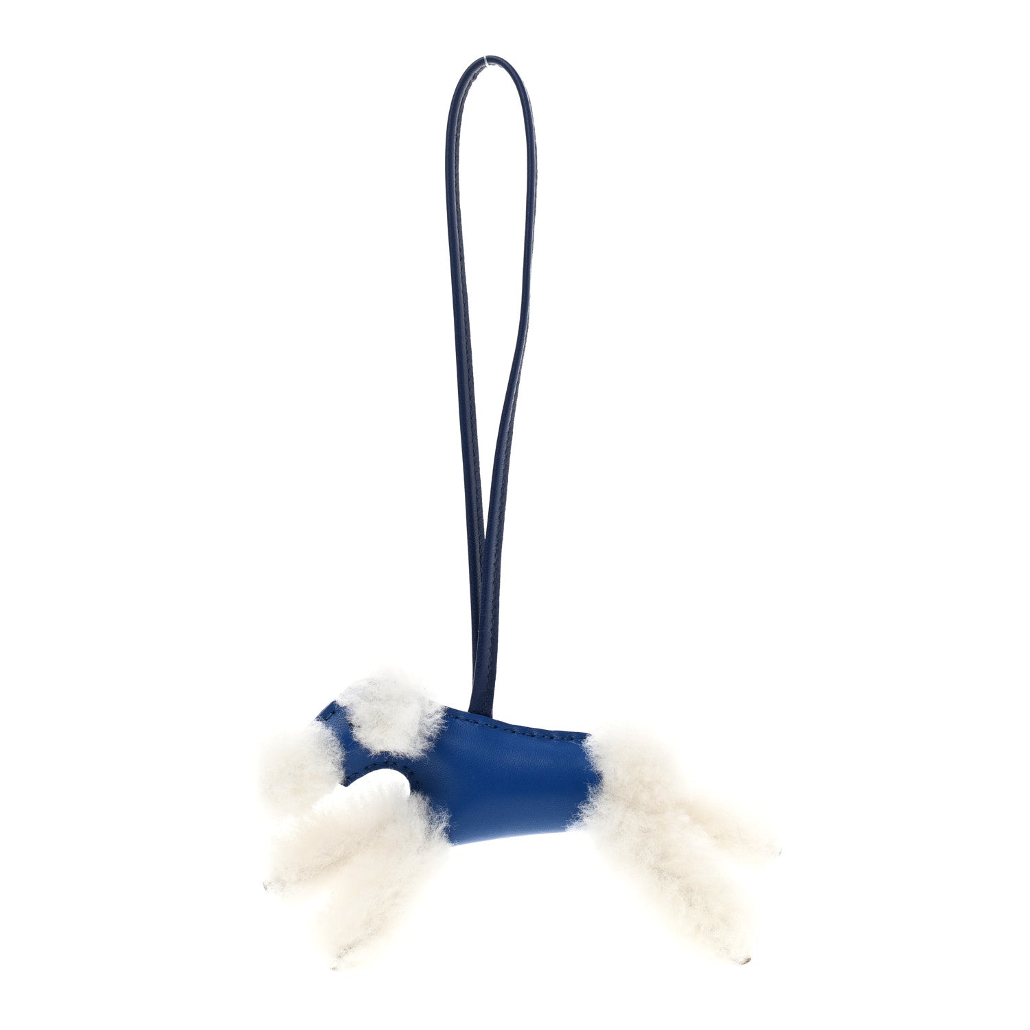 Hermes Milo Lambskin Shearling Budy Charm Bleu Saphir 1 of 4