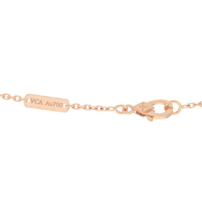 Van Cleef & Arpels 18K Rose Gold Diamond Silver Obsidian Vintage Alhambra Pendant Necklace 4 of 4