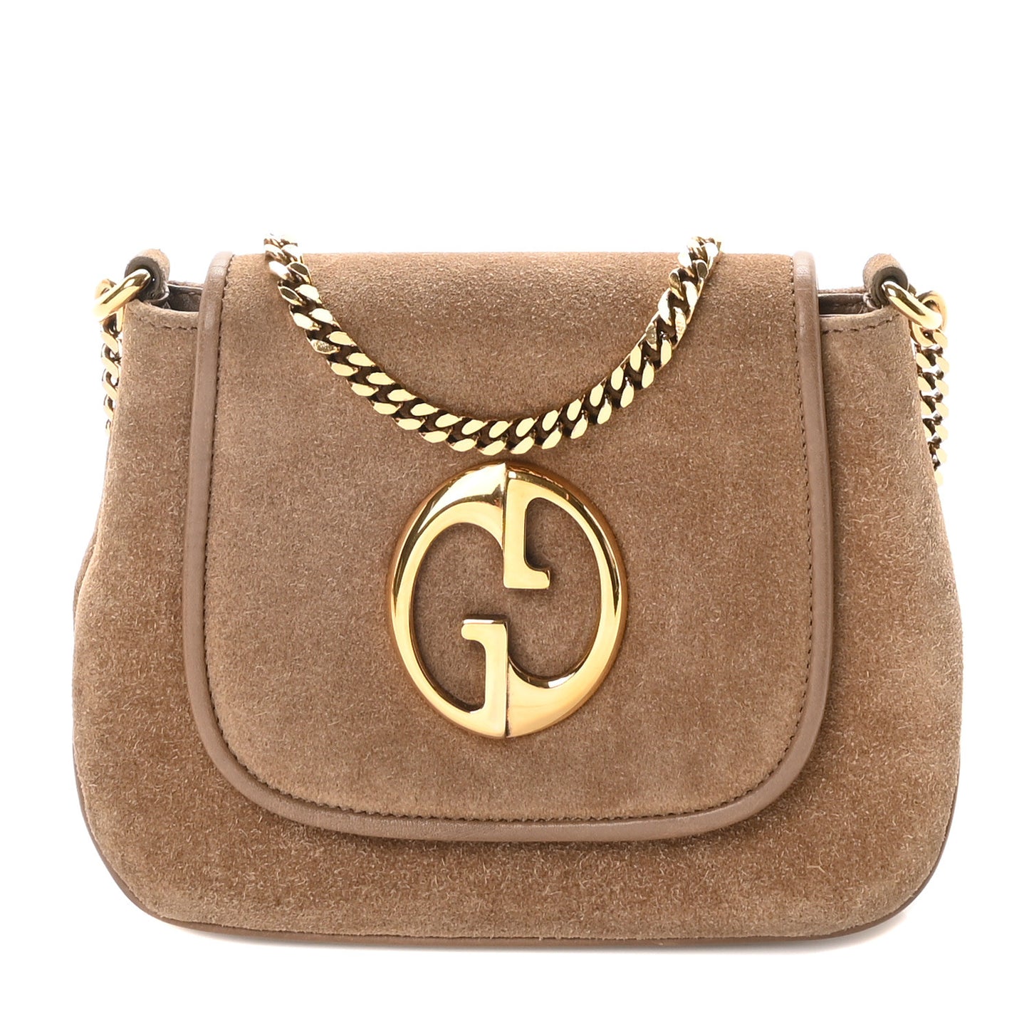 Suede Cudu Small 1973 Chain Shoulder Bag Marron Glace