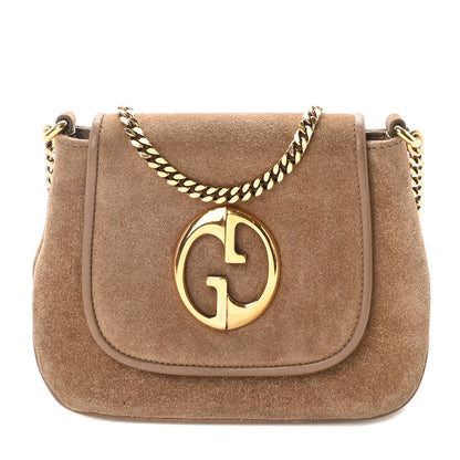 Gucci Suede Cudu Small 1973 Chain Shoulder Bag Marron Glace 1 of 10
