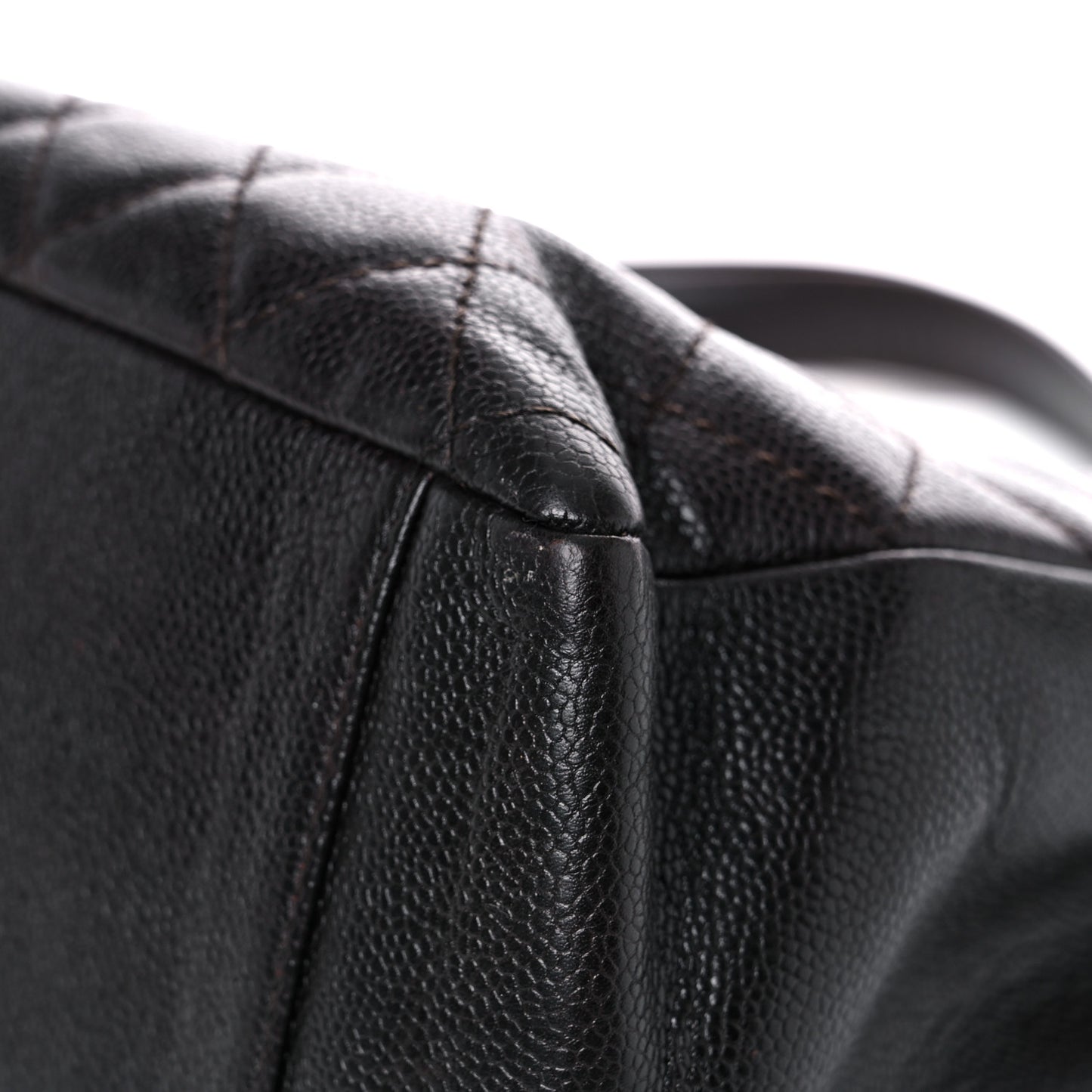 Caviar Quilted Grand Shopping Tote GST Dark Brown