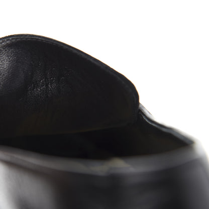 Hermes Goatskin Womens Ancora Moccasin Loafers 37.5 Black 8 of 9