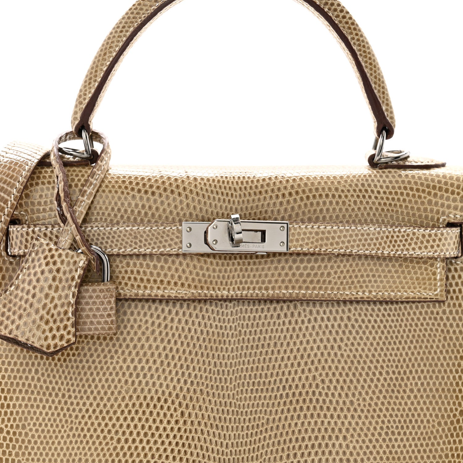 Hermes Lizard Niloticus Kelly Sellier 25 Ficelle 8 of 14