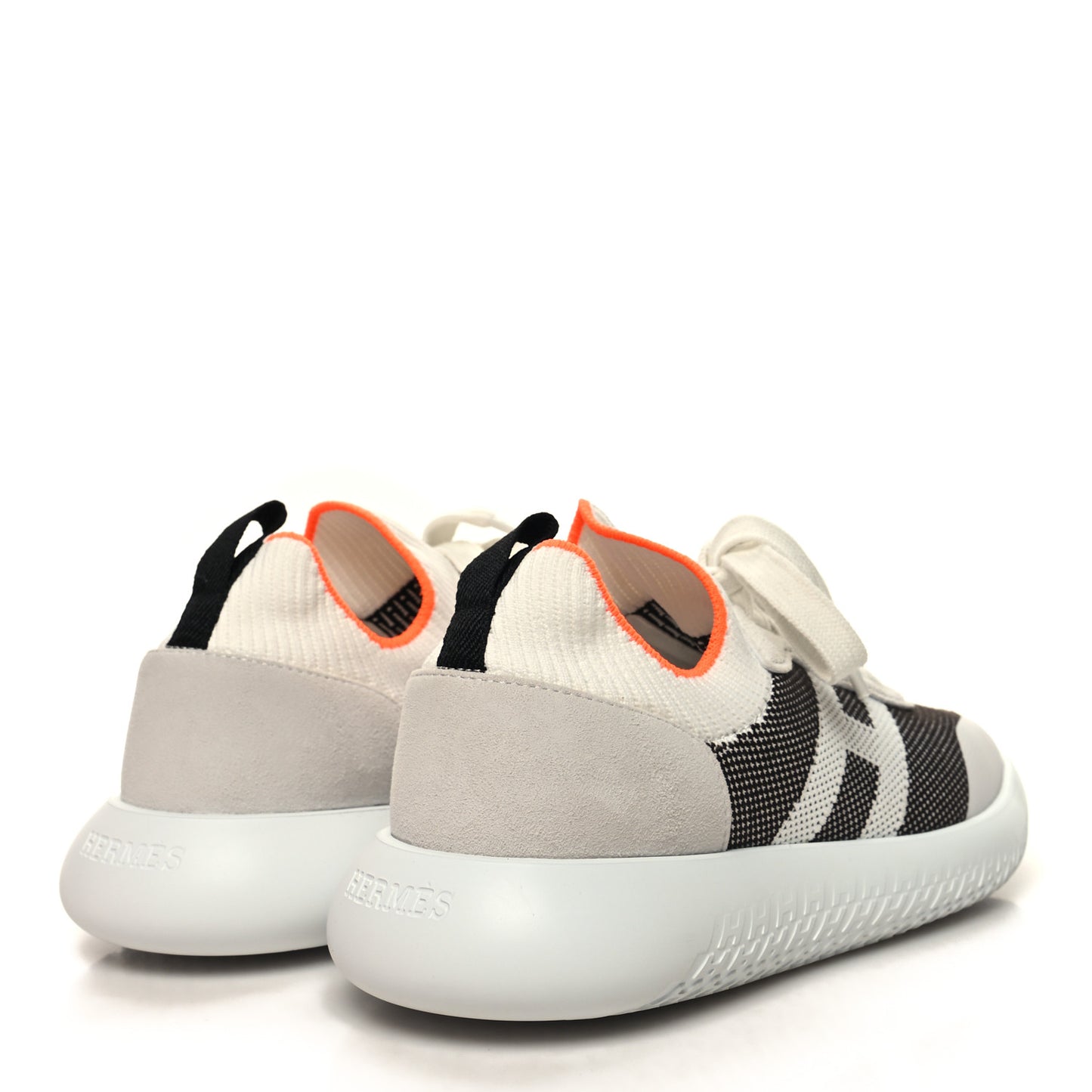 Knit Suede Goatskin Womens Crew Sneakers 38.5 Prunoir White