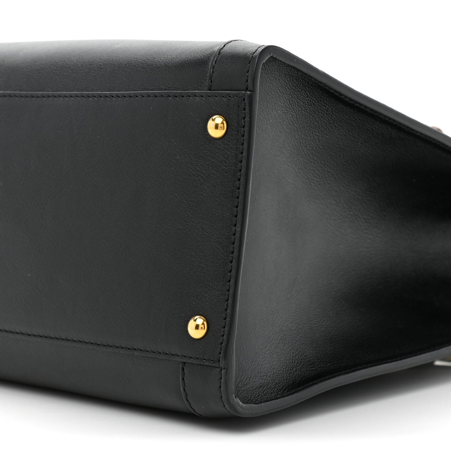 Calfskin Medium Diana Tote Bag Black Yellow Fluo