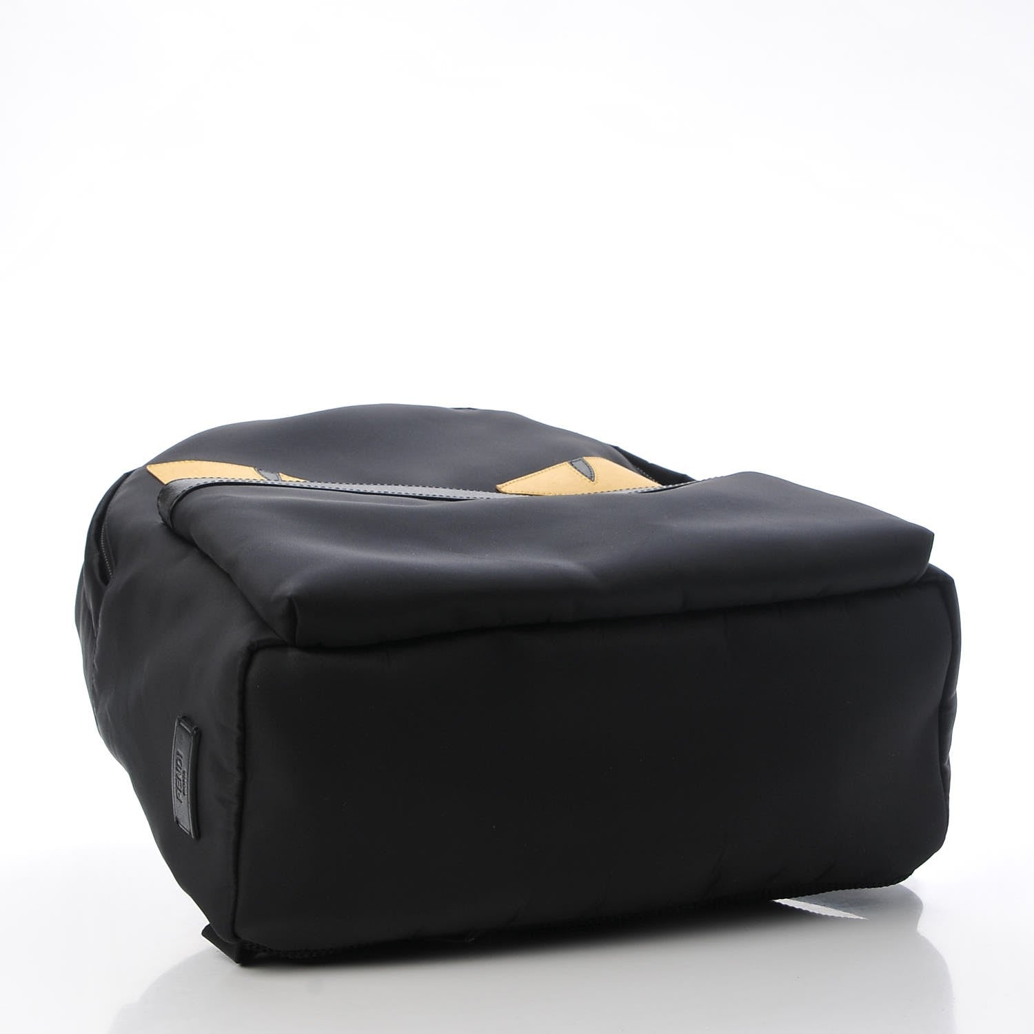 Fendi Nylon Vitello Elite Monster Eyes Rounded Backpack Black Yellow 4 of 7