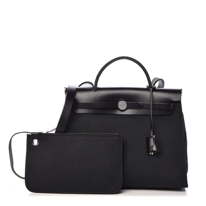 Hermes Military Toile Vache Hunter Herbag Zip PM 31 Black 1 of 14