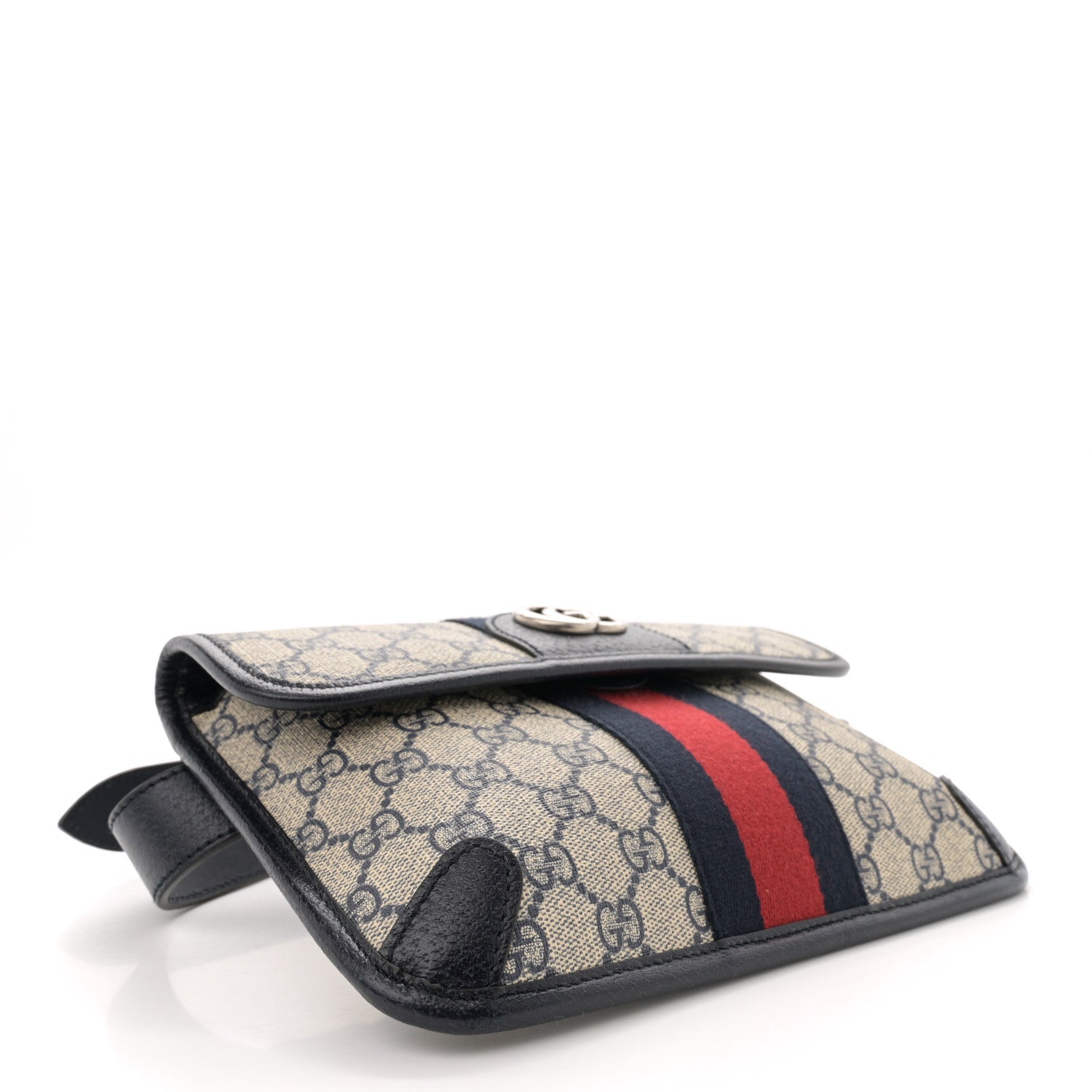 Gucci GG Supreme Monogram Web Small Ophidia Belt Bag 80 32 Beige Navy 4 of 10