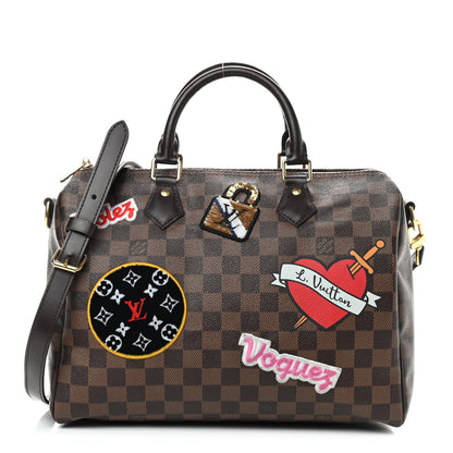 Louis Vuitton Damier Ebene Patches Speedy Bandouliere 30 1 of 10