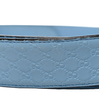 Gucci Soft Microguccissima Margaux Calfskin Belt 95 38 Mineral Blue 6 of 6